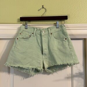 Levi's Women's Mint Green Cut Off Shorts